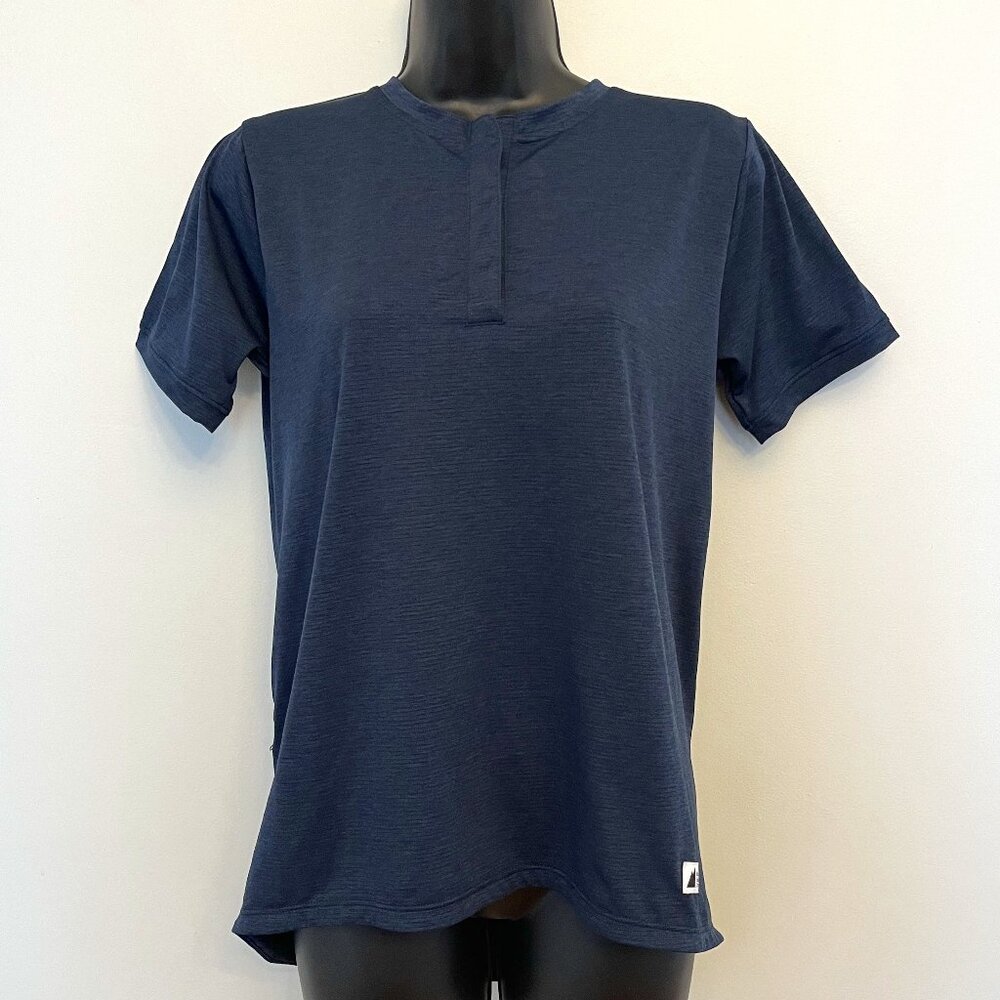 MEC Navy SingleTrack Short Sleeve Cycling Shirt, Size Medium